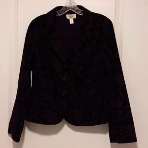 Talbots Velour Floral Blazer 12